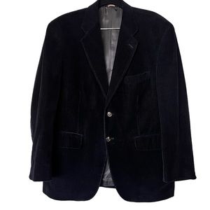Chaps Ralph Lauren Black Corduroy Sports Jacket Blazer Size 40S